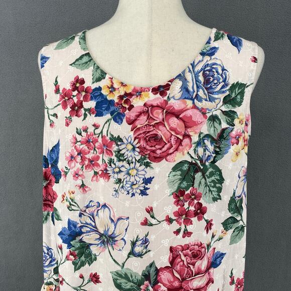Vtg 80s 90s NOS Brights Creek Cottage Garden Midi Dress Romantic Boho 14? Floral - Picture 6 of 15